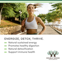 Double Wood Chlorophyll Drops dropper enables easy morning dosing.