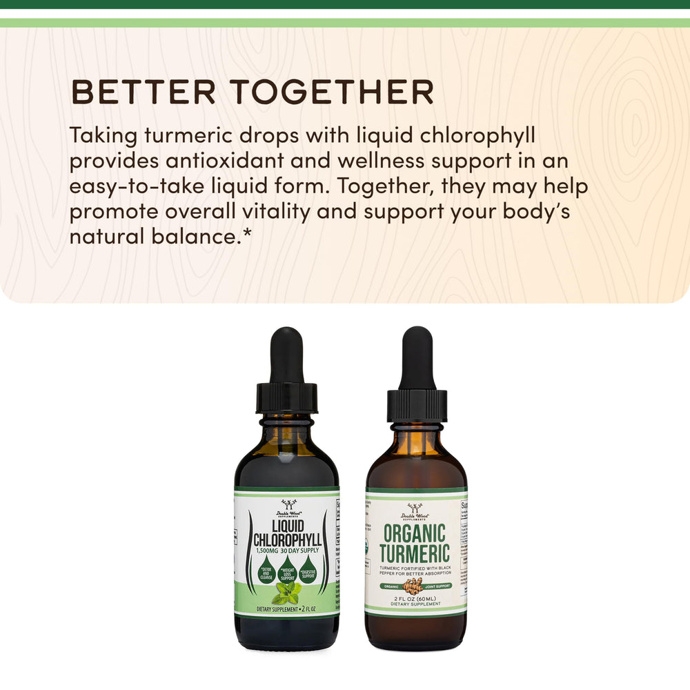 Double Wood Chlorophyll Drops from mulberry leaves support a vegetarian lifestyle.
