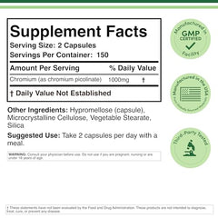 Double Wood Chromium Picolinate capsules closeup for easy daily intake