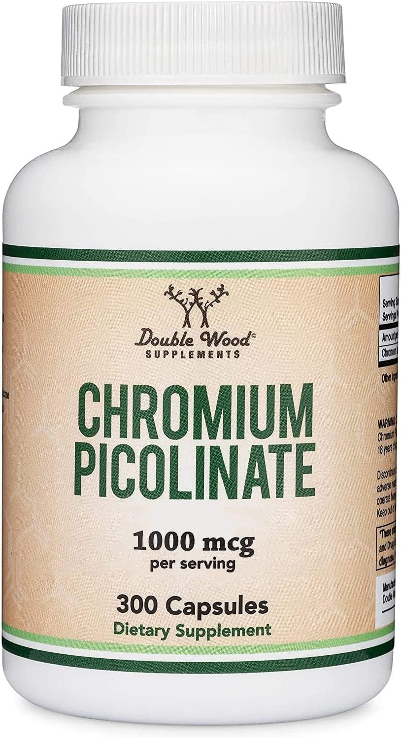 Double Wood Chromium Picolinate pantry setup suggests convenient daily supplement routine
