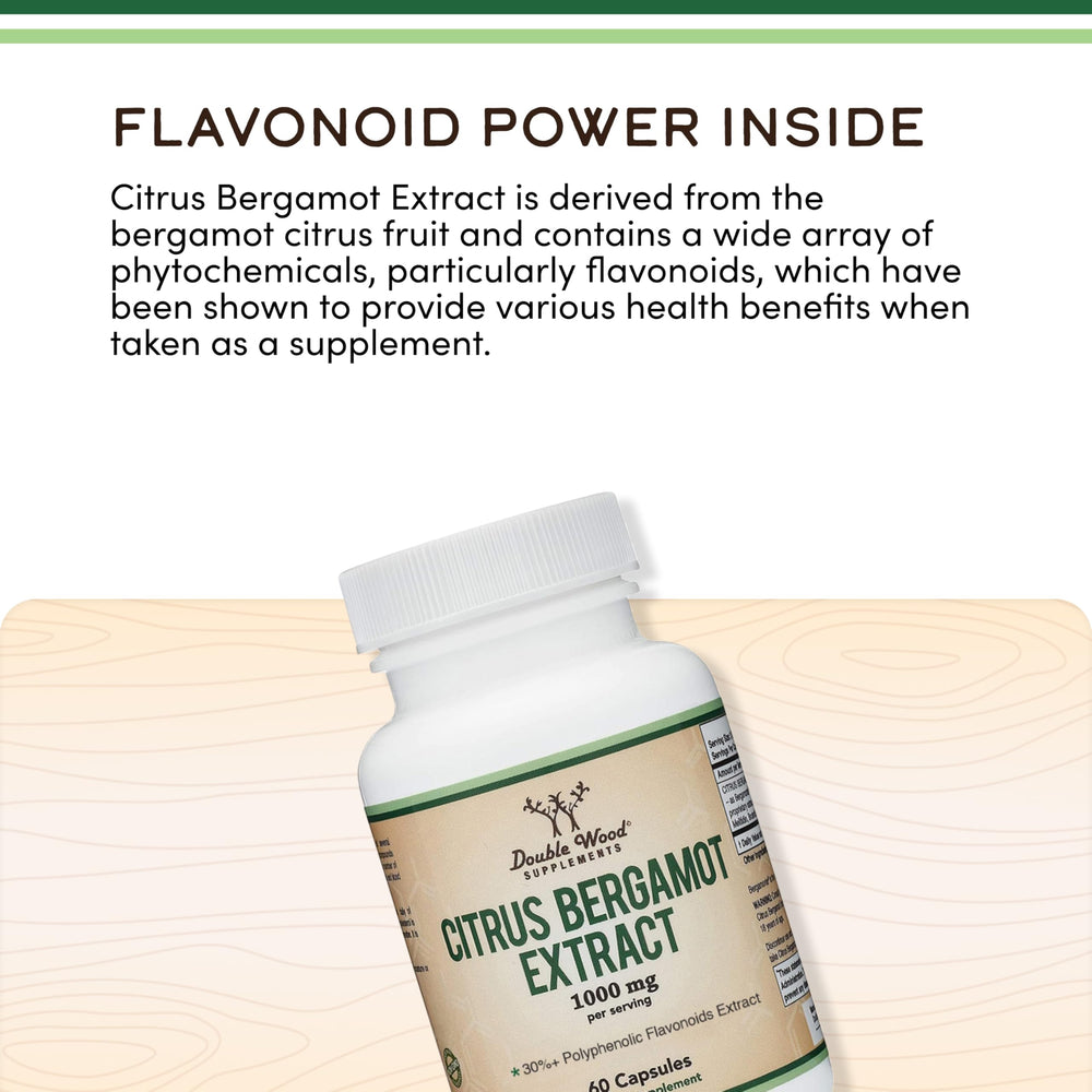 Bergamot extract label highlights full-spectrum polyphenols and standardized potency.