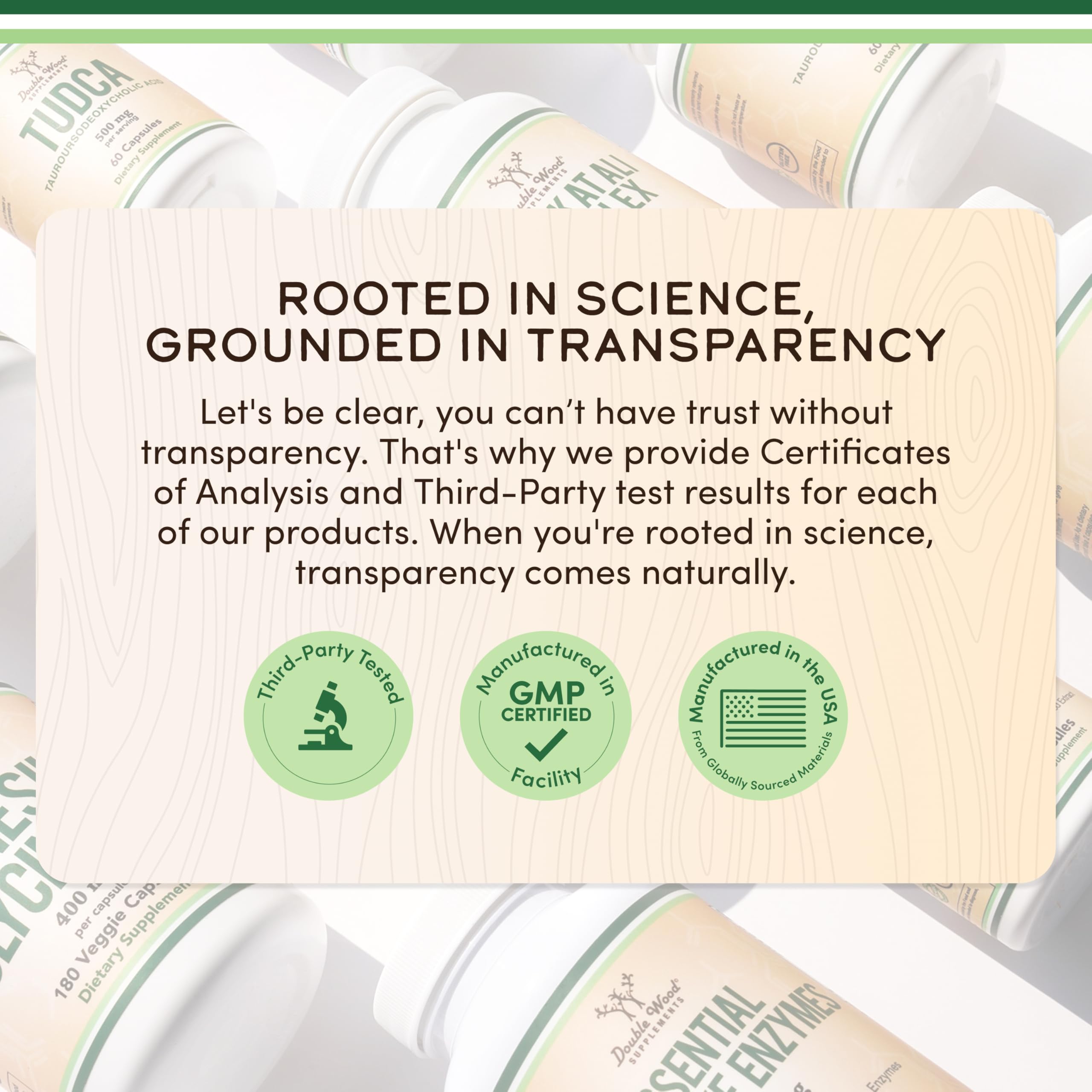 Double Wood Colostrum lifestyle scene with a glass of water.