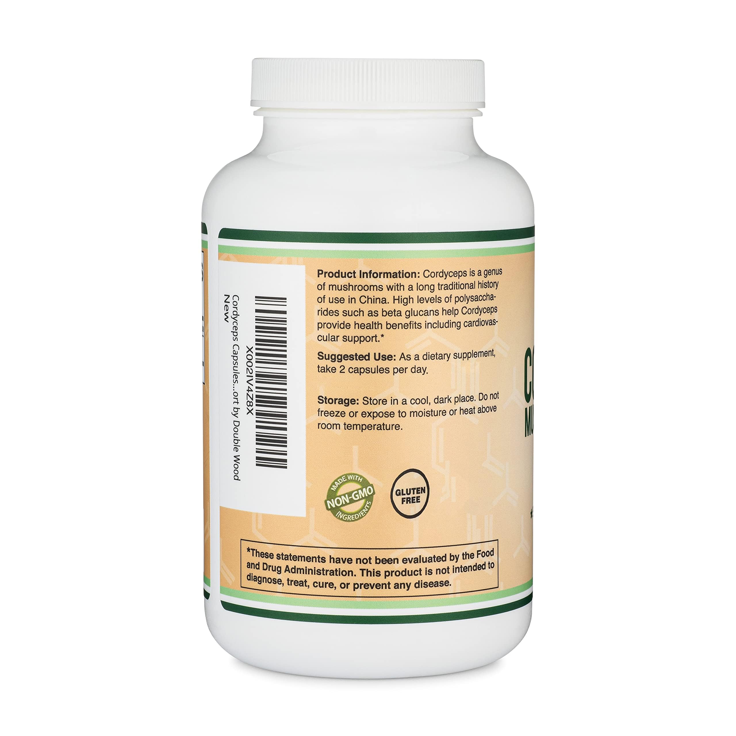 Double Wood Cordyceps packaging box indicates a three-month supply for steady use.