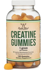 Double Wood Creatine Monohydrate Gummies bottle front for strength support
