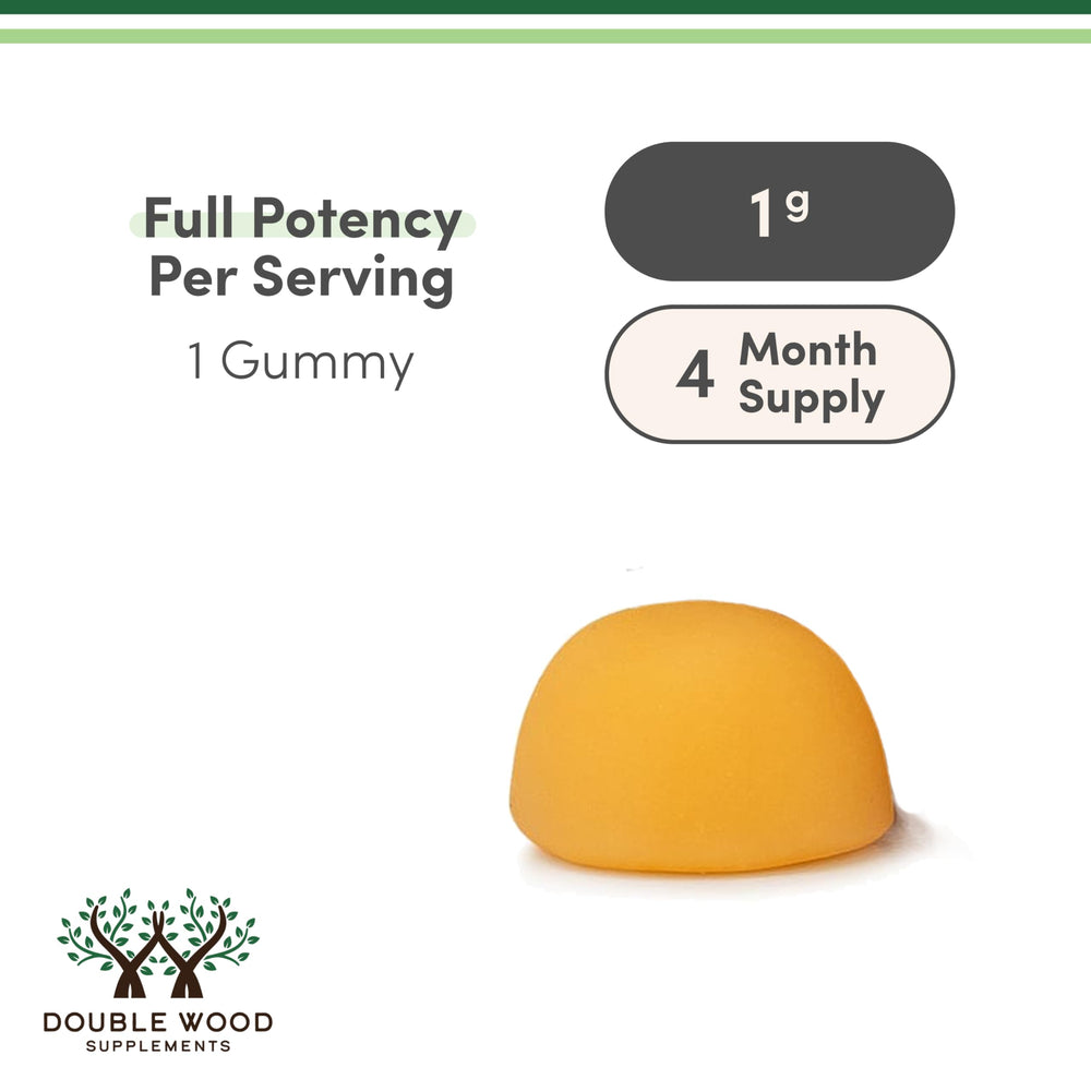Double Wood Creatine Gummies serving on hand for easy daily supplementation