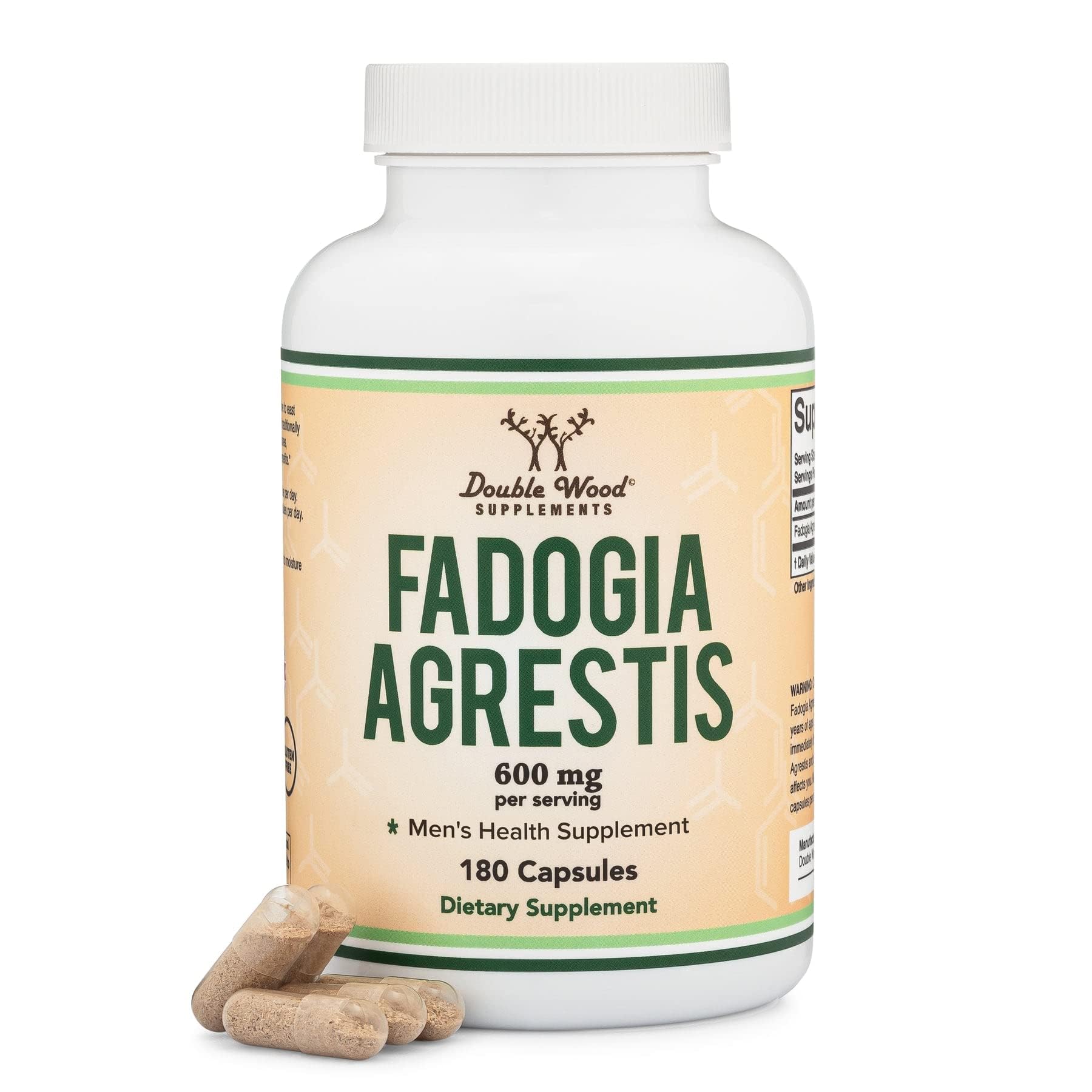 Double Wood Fadogia Agrestis 600mg bottle for athletic support during training