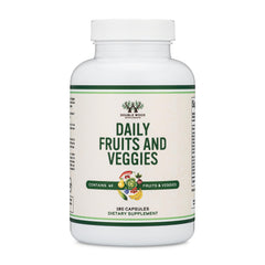 Double Wood Fruits and Veggies Daily Blend bottle front for balanced daily nutrients.