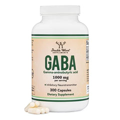 Double Wood GABA bottle front view signaling quality and calm support.
