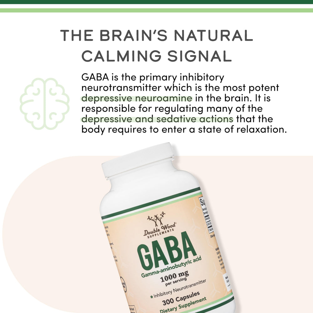 Globally sourced ingredients badge for Double Wood GABA formulation.
