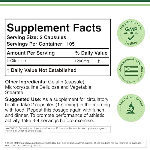 Close look at the Double Wood L Citrulline label showing purity details.