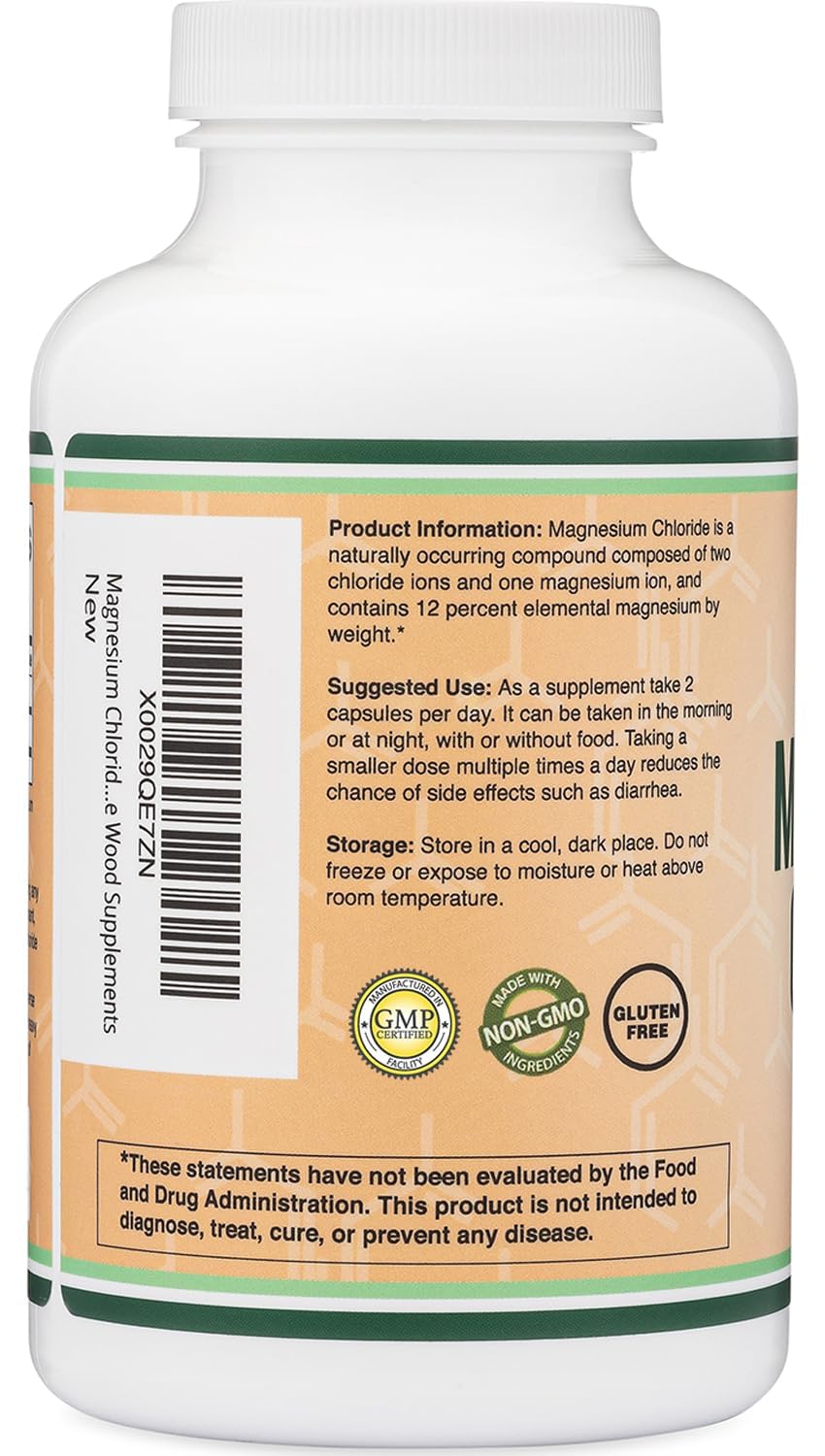 Double Wood Magnesium Chloride non-GMO badge shown for clean-label appeal