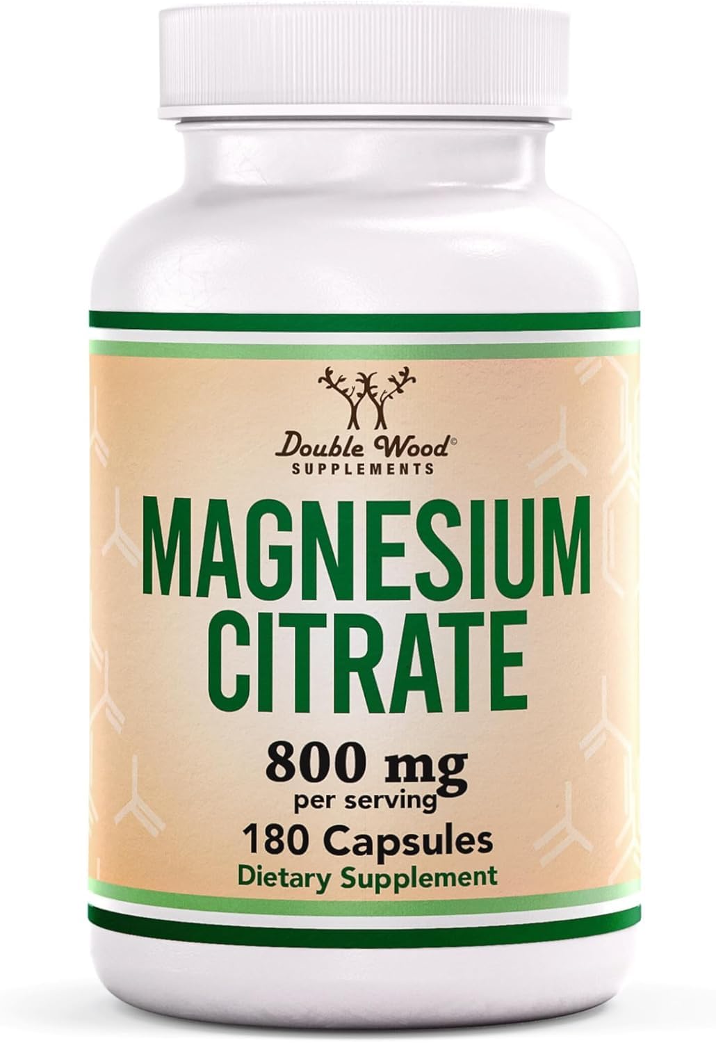 Double Wood Magnesium Citrate bottle front view, supporting occasional constipation comfort.