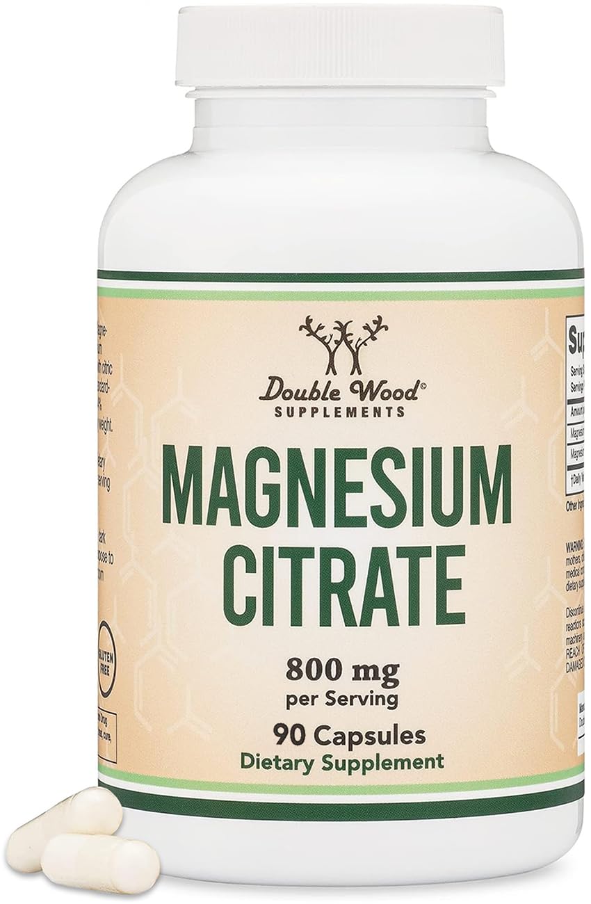 Double Wood Magnesium Citrato 800 mg cápsulas: apoyo digestivo suave para la regularidad ocasional.