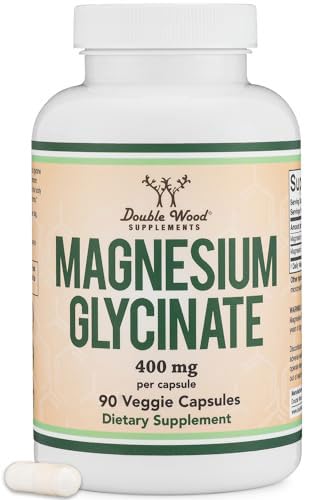 Double Wood Magnesium Glycinate 400mg bottle front showing vegan formula
