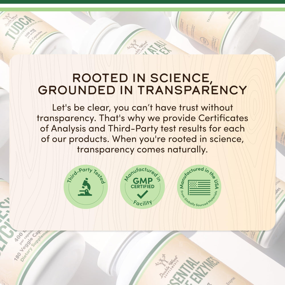 Gummies in a jar with safety label communicates trusted sourcing.