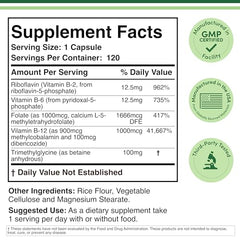 Close-up of Double Wood capsules highlighting methylated vitamins for absorption