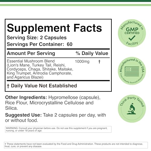 Double Wood Mushroom Complex capsules close-up for easy daily immune support.