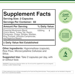 Double Wood Mushroom Complex capsules close-up for easy daily immune support.