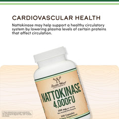 Double Wood Nattokinase ingredients panel emphasizing USA manufacturing.