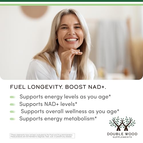 Double Wood NMN capsules pack-shot suitable for morning routines.