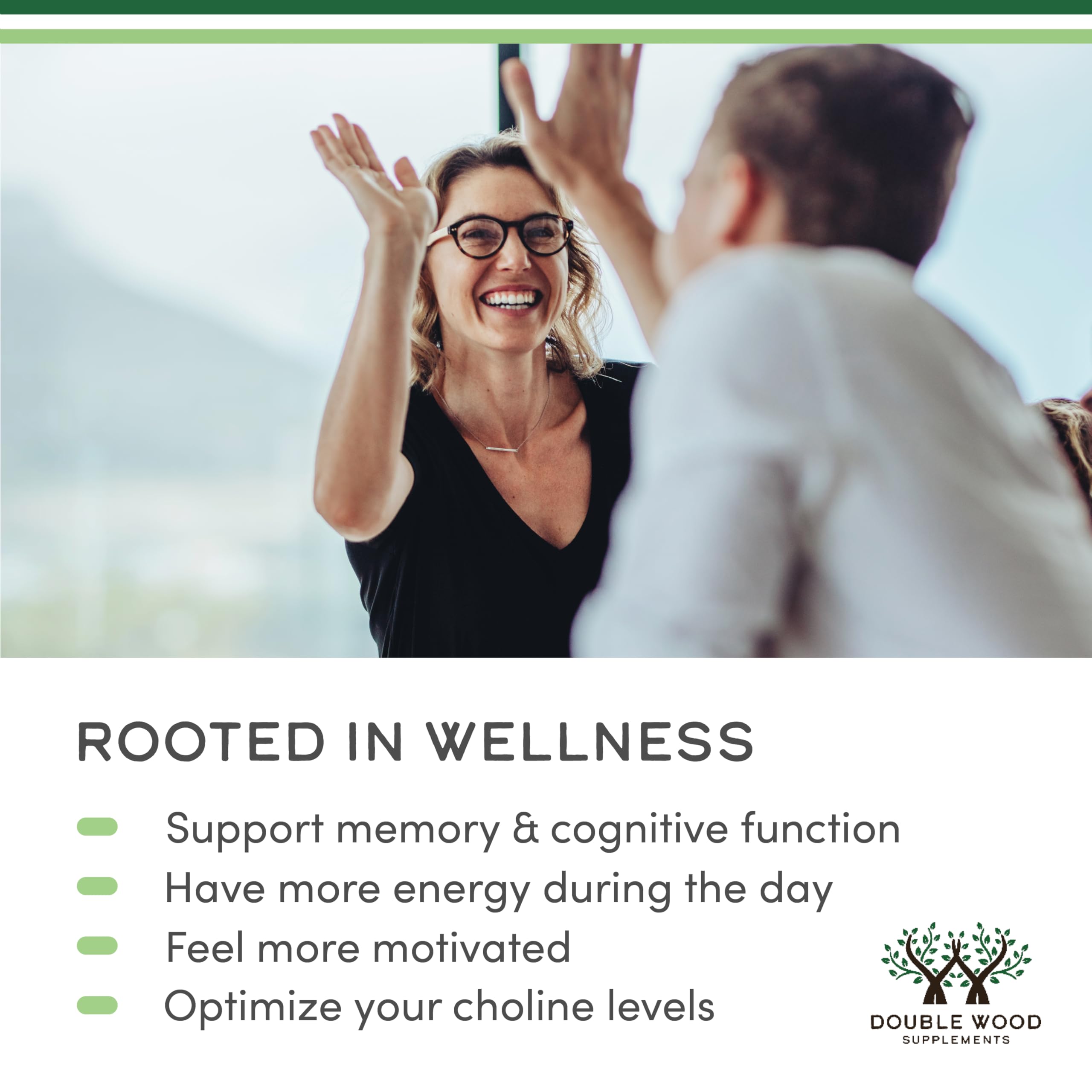 Double Wood Phosphatidylcholine label close-up highlights sunflower and soy lecithin origins.