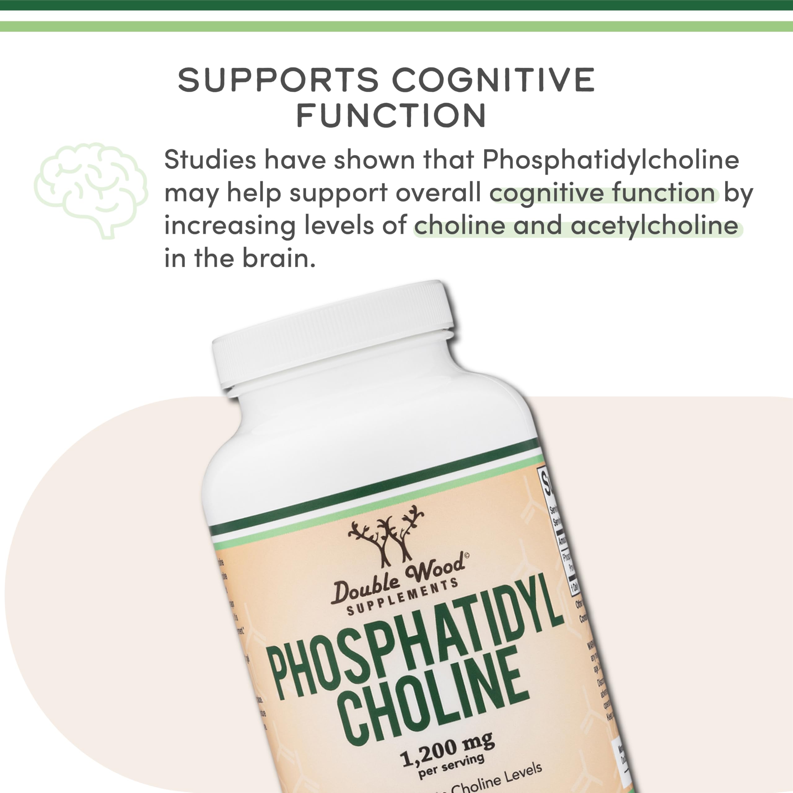 Double Wood Phosphatidylcholine packaging box signaling quality and trusted sourcing.