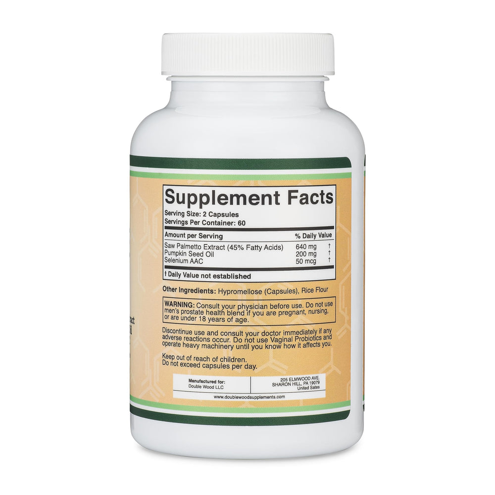 Selenium and minerals listed on the label suggesting urinary health benefits