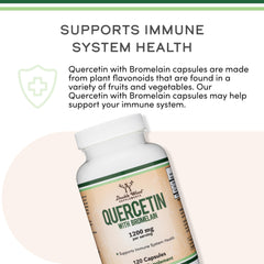 Outer packaging of Double Wood Quercetin-Bromelain displayed to emphasize quality.