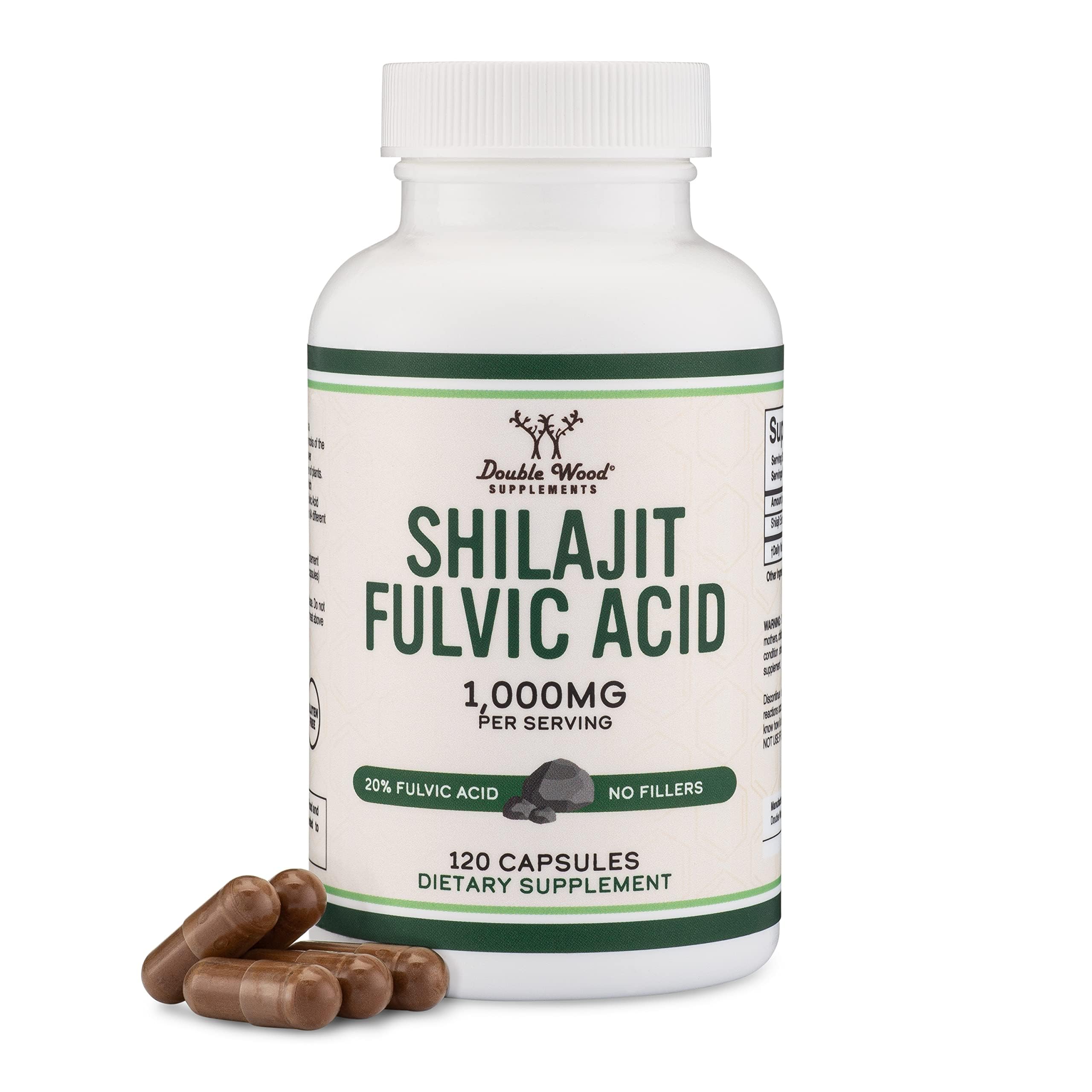 Double Wood Shilajit capsules bottle ready for daily wellness use.