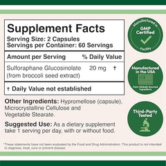 Double Wood Sulforaphane capsules in hand ready for daily antioxidant support.