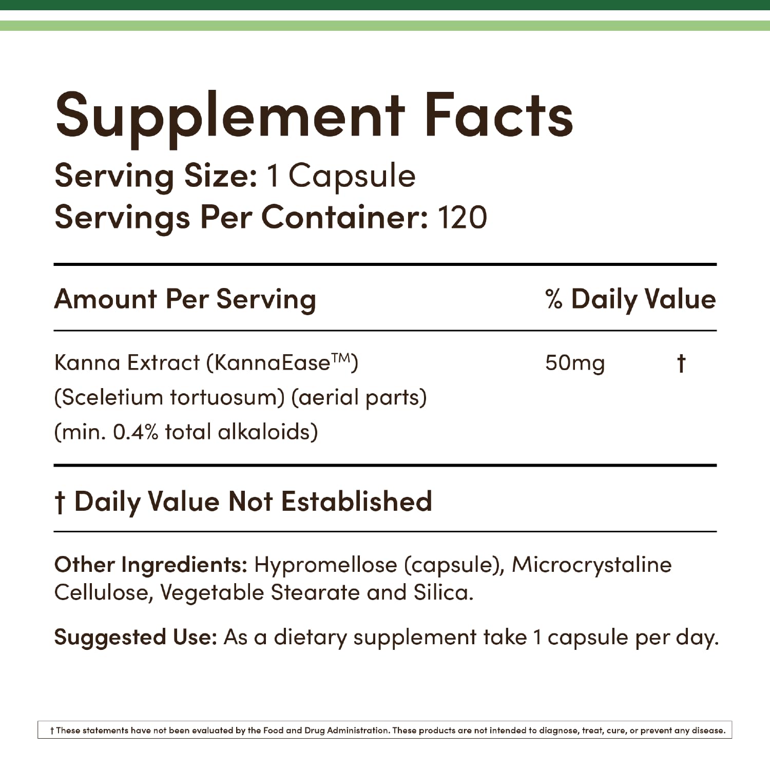 Cápsulas de 50 mg KannaEast para sensación de calma diaria