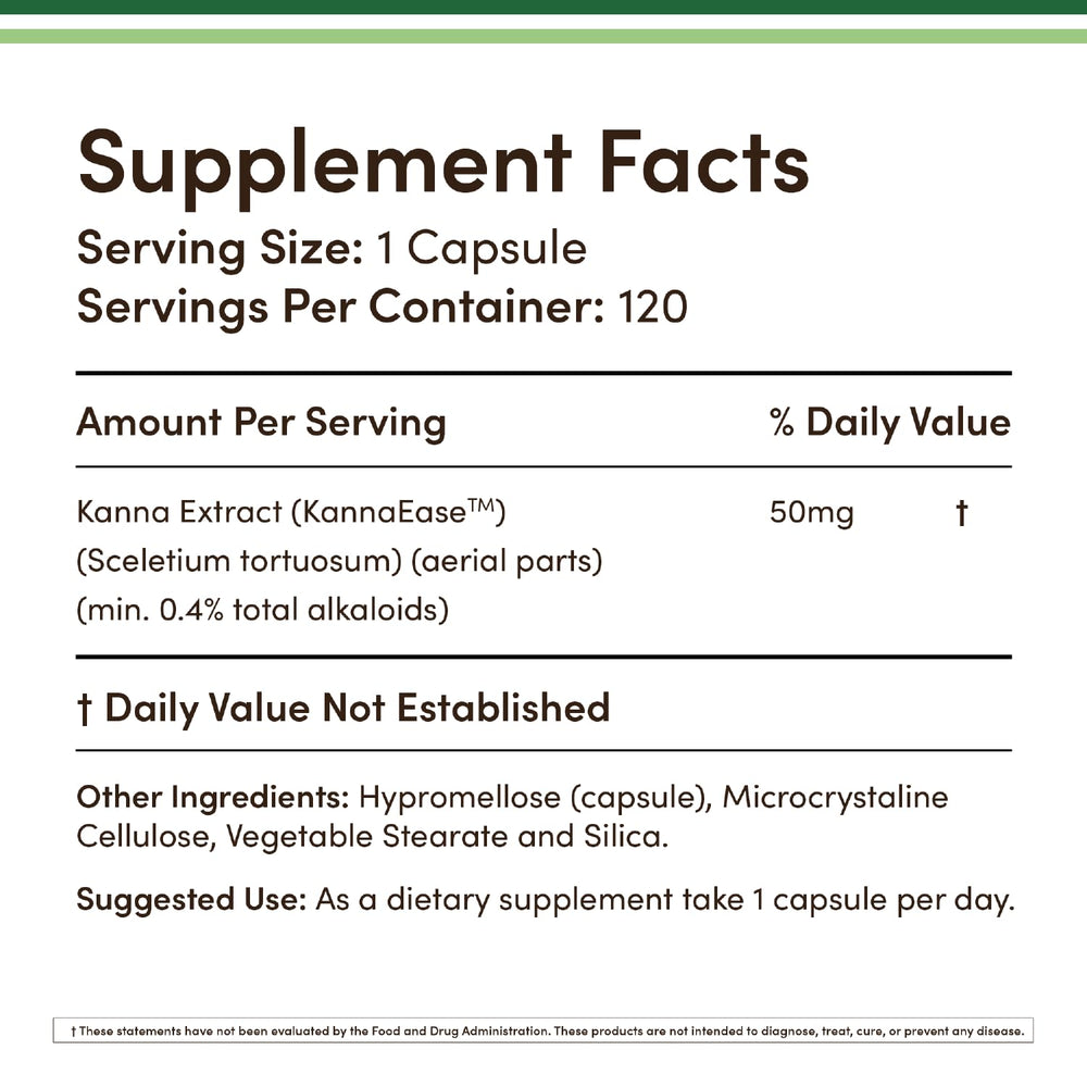 Cápsulas de 50 mg KannaEast para sensación de calma diaria
