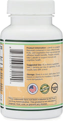 Double Wood luteolin serving two capsules demonstrating dosage and convenience