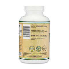 Double Wood Taurine packaging displays vegan, gluten-free, and non-GMO badges.