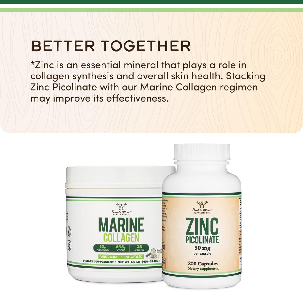 Third-party testing badge visible on the marine collagen jar.