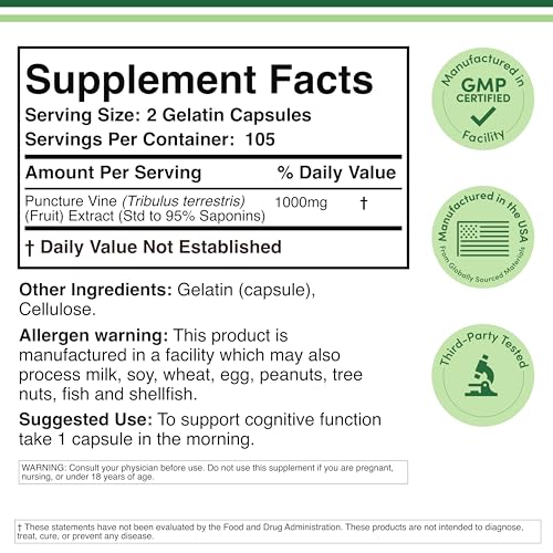 Double Wood Tribulus 1000mg capsules close-up for daily use