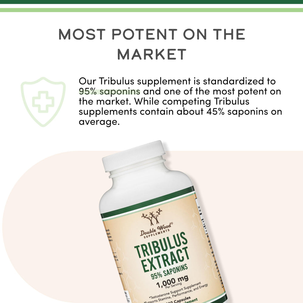 Double Wood Tribulus non-GMO seal emphasizing product integrity