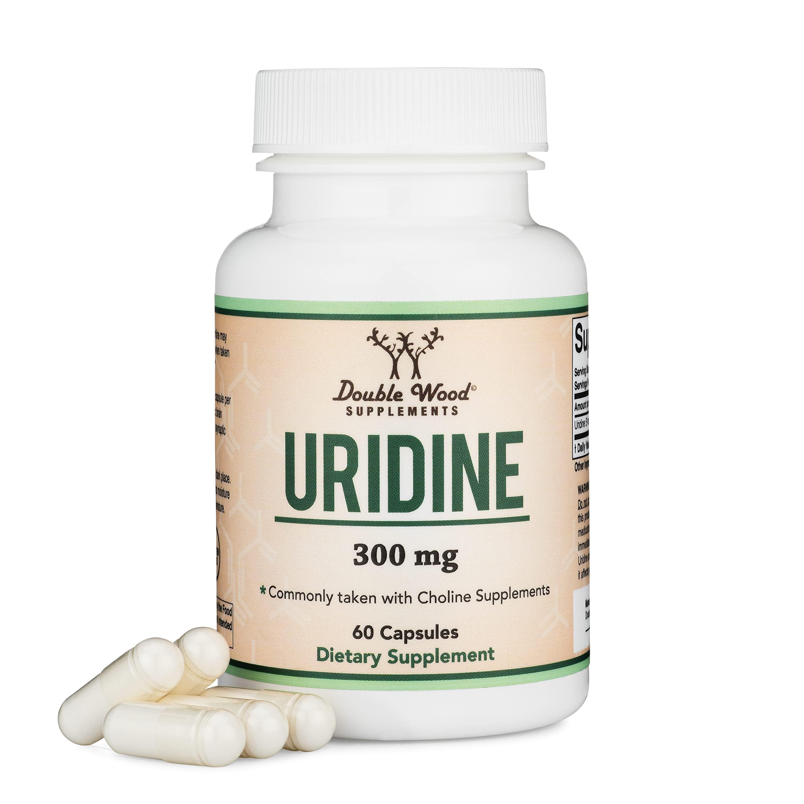 Double Wood Uridine Monophosphate bottle shows quality and third-party testing.