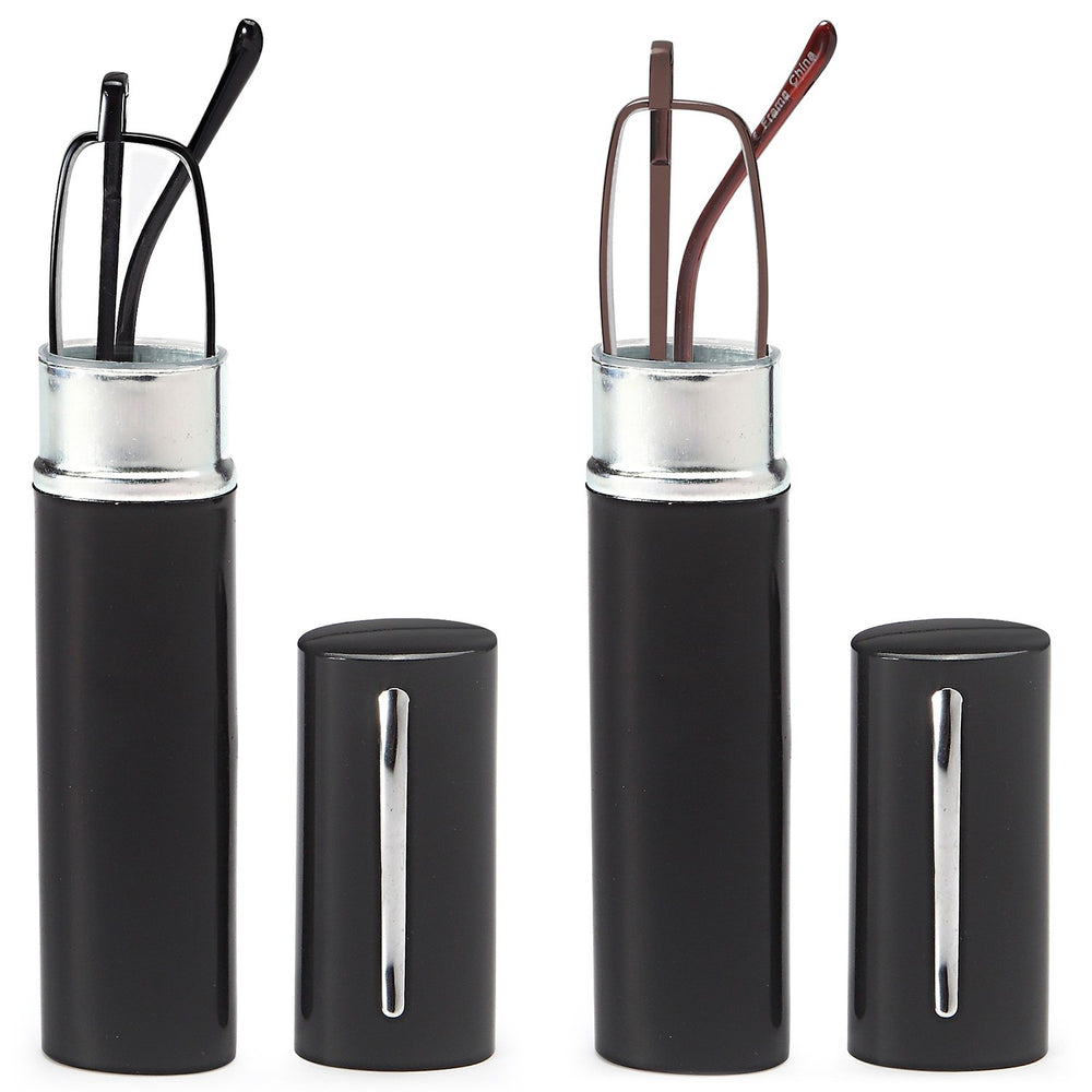 DOUBLETAKE reading glasses with slim pocket design and pen clip case for on-the-go reading
