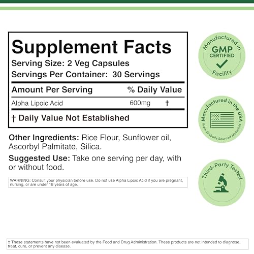 Double Wood Alpha Lipoic Acid capsules close-up highlighting uniform capsules.