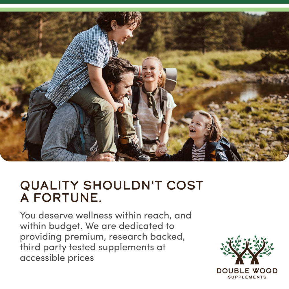 Double Wood amino acid powder dispensing scoop on a shaker illustrates easy mixing.