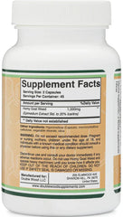 Double Wood Horny Goat Weed label highlights 20% icariins potency.