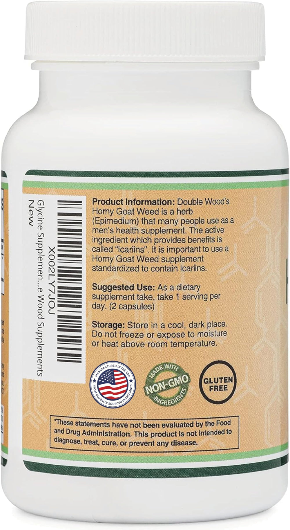 Double Wood Horny Goat Weed product manufactured in the USA with quality checks.