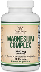 Double Wood MAG-8 bottle cap shows eight magnesium forms for daily wellness.