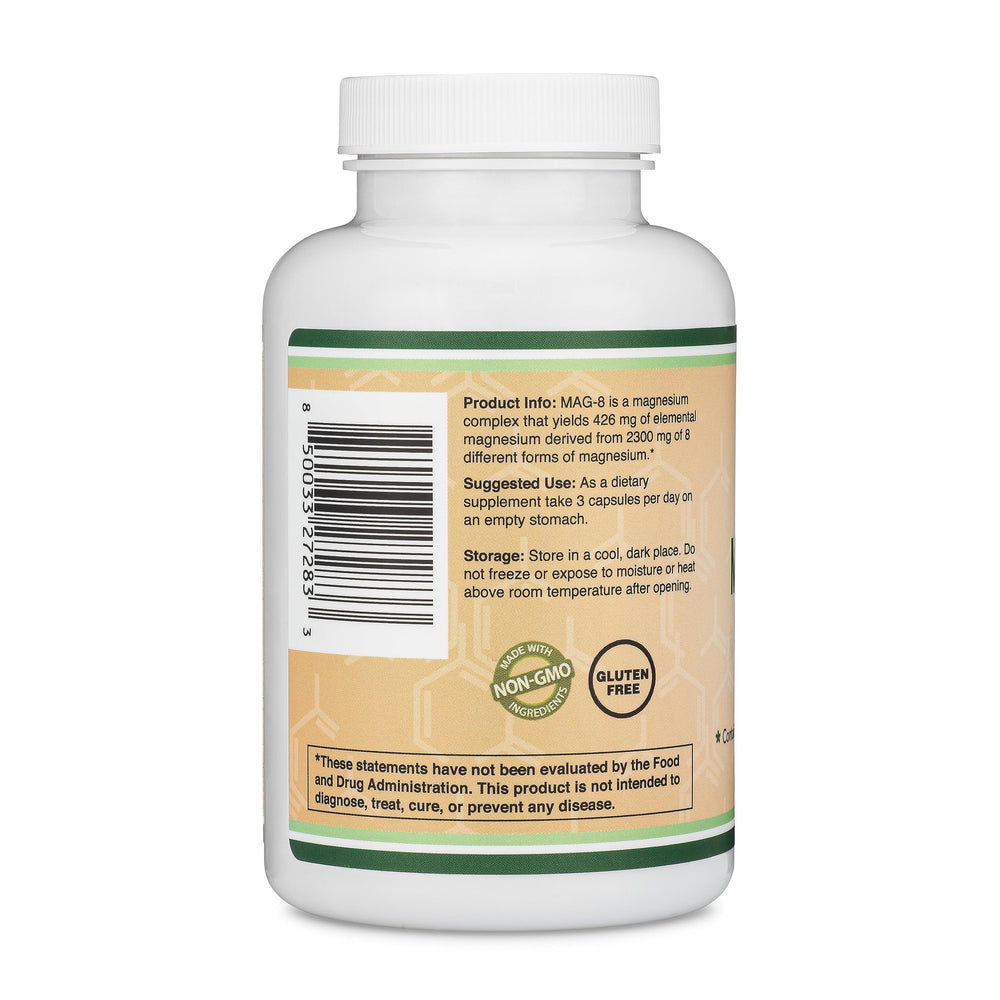 Double Wood MAG-8 pour shot showing easy dosing for daily magnesium intake.