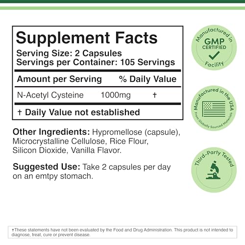 Double Wood NAC bottle back label with ingredients and testing