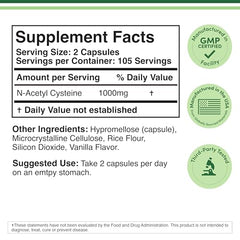 Double Wood NAC bottle back label with ingredients and testing
