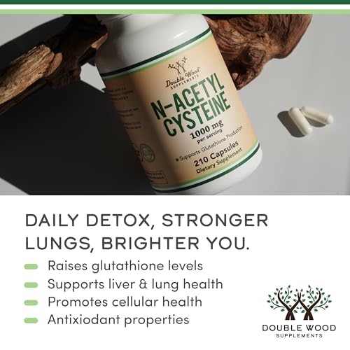 Double Wood NAC capsules poured into hand for routine use