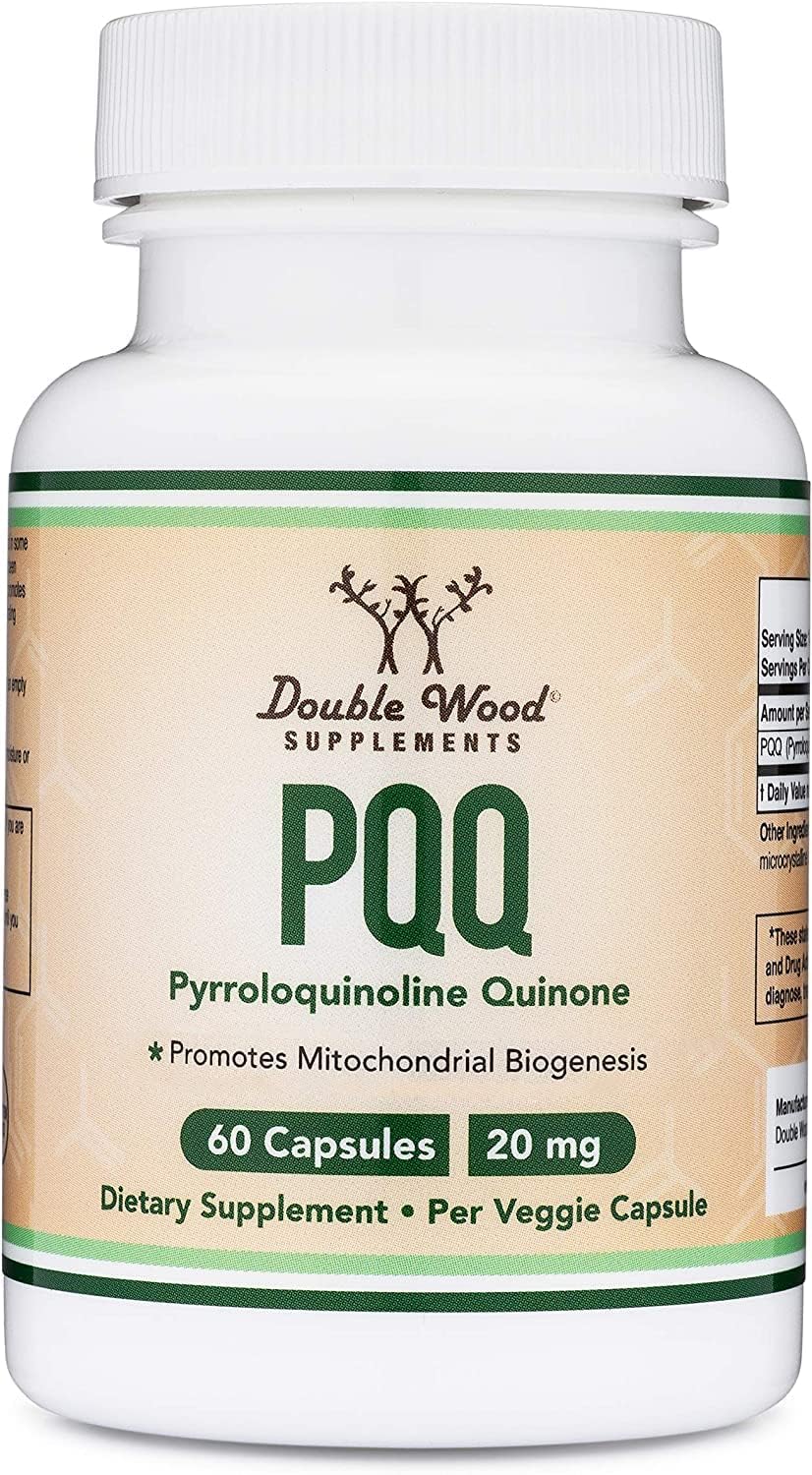 Eco-friendly packaging of Double Wood PQQ from USA-made production ensuring quality.