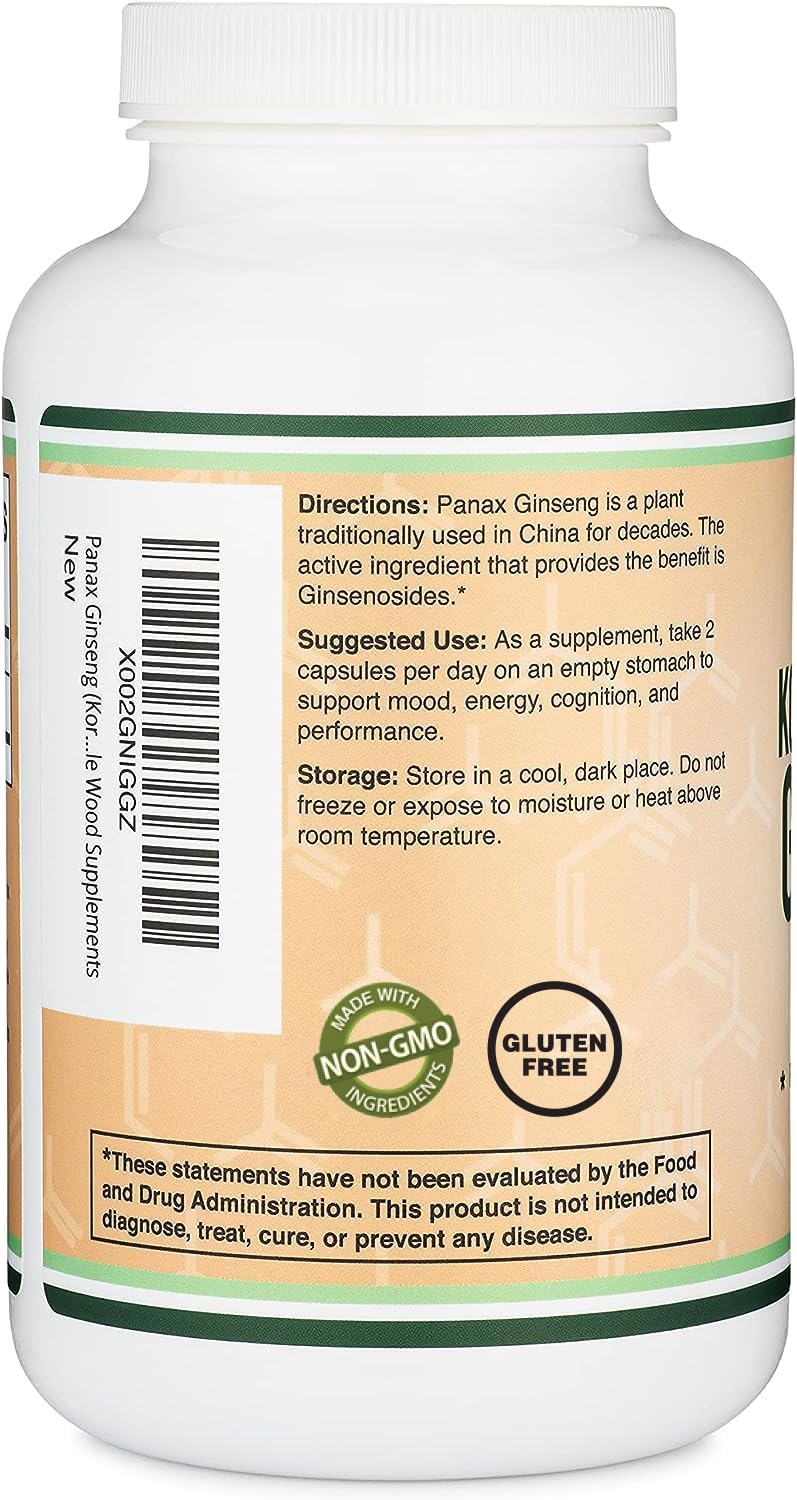 Globally sourced ingredients highlighted on the Double Wood Ginseng label design.